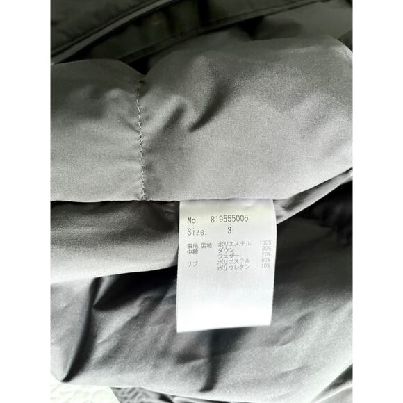 Number (N)ine Logo full zip down puffer jacket Grey Size 3 - Picture 6 of 7